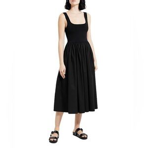 Theory Sleeveless Square Neck Dress - M - Black